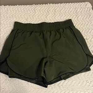 Women's Olive Green Athletic Shorts